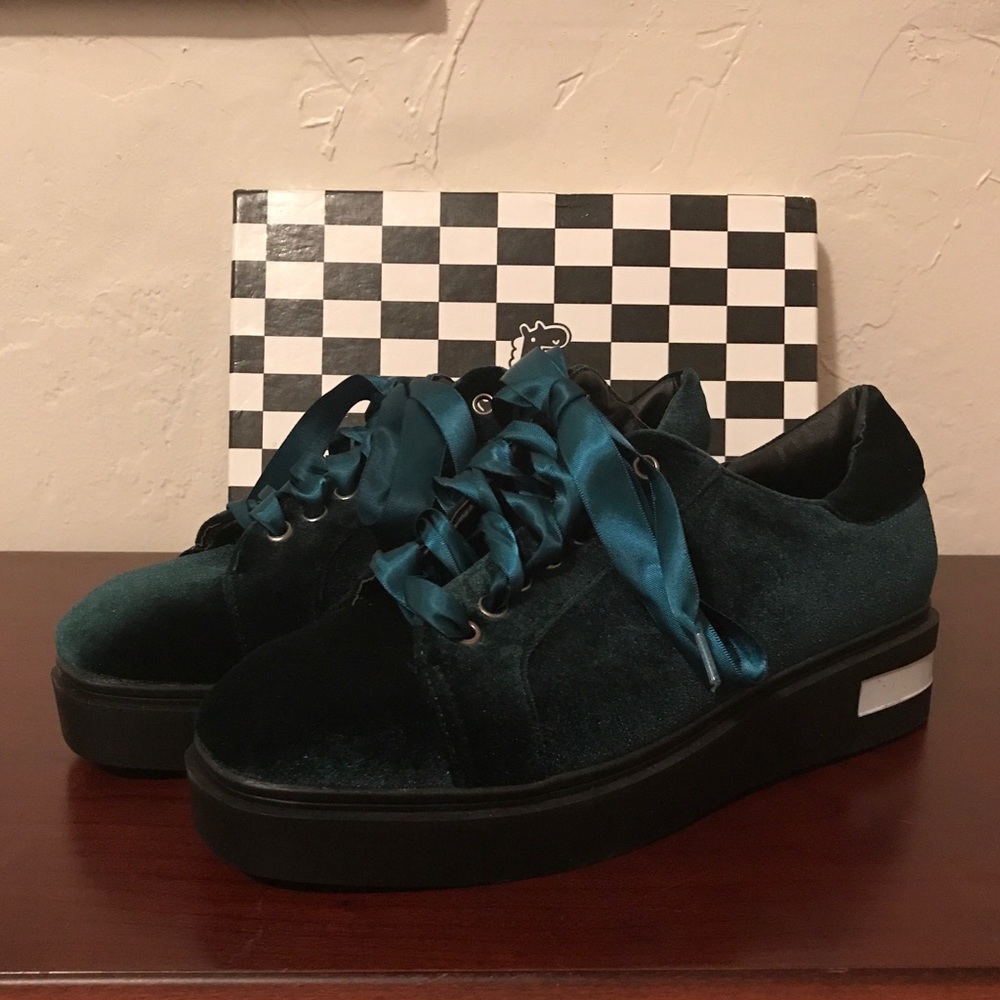 Green Velvet Sneakers
