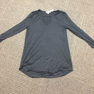 Black three quarter sleeve top