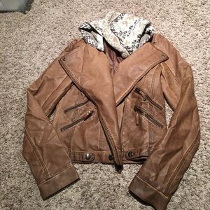Light brown leather jacket