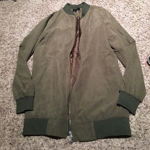Olive sued bomber jacket