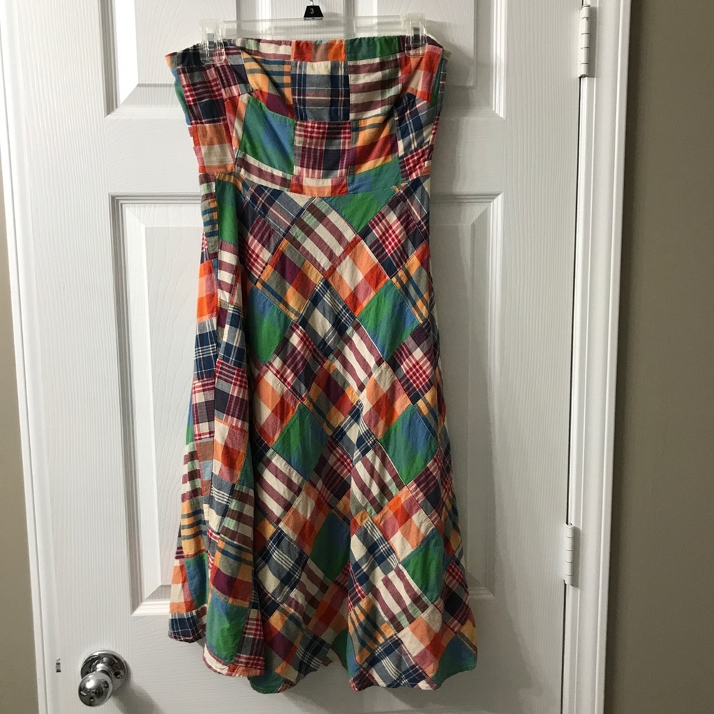 J Crew Factory Dress Patchwork Plaid Madras