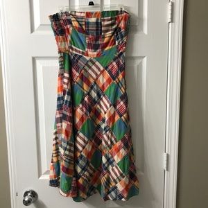J Crew Factory Dress Patchwork Plaid Madras