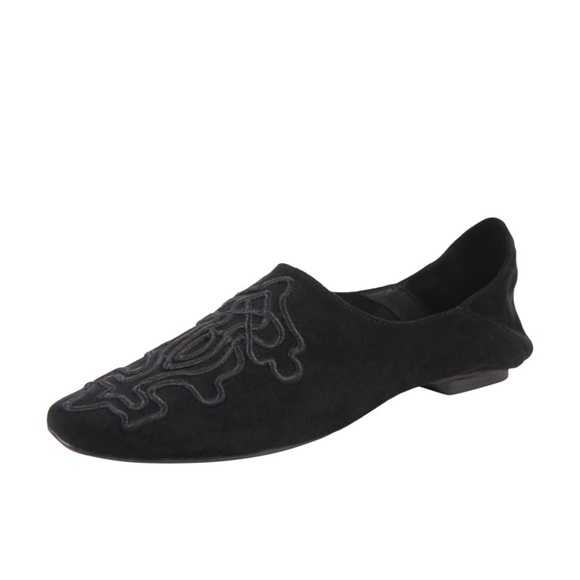 🆕 Jeffrey Campbell Sansa Embroidered Suede Flats - Picture 6 of 8