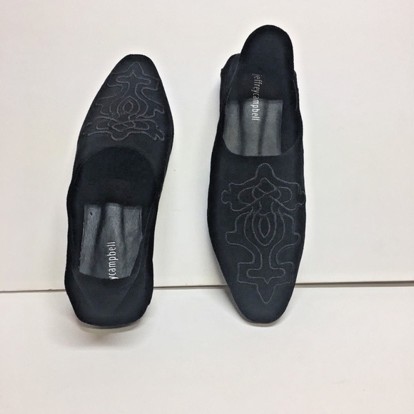 🆕 Jeffrey Campbell Sansa Embroidered Suede Flats - Picture 2 of 8