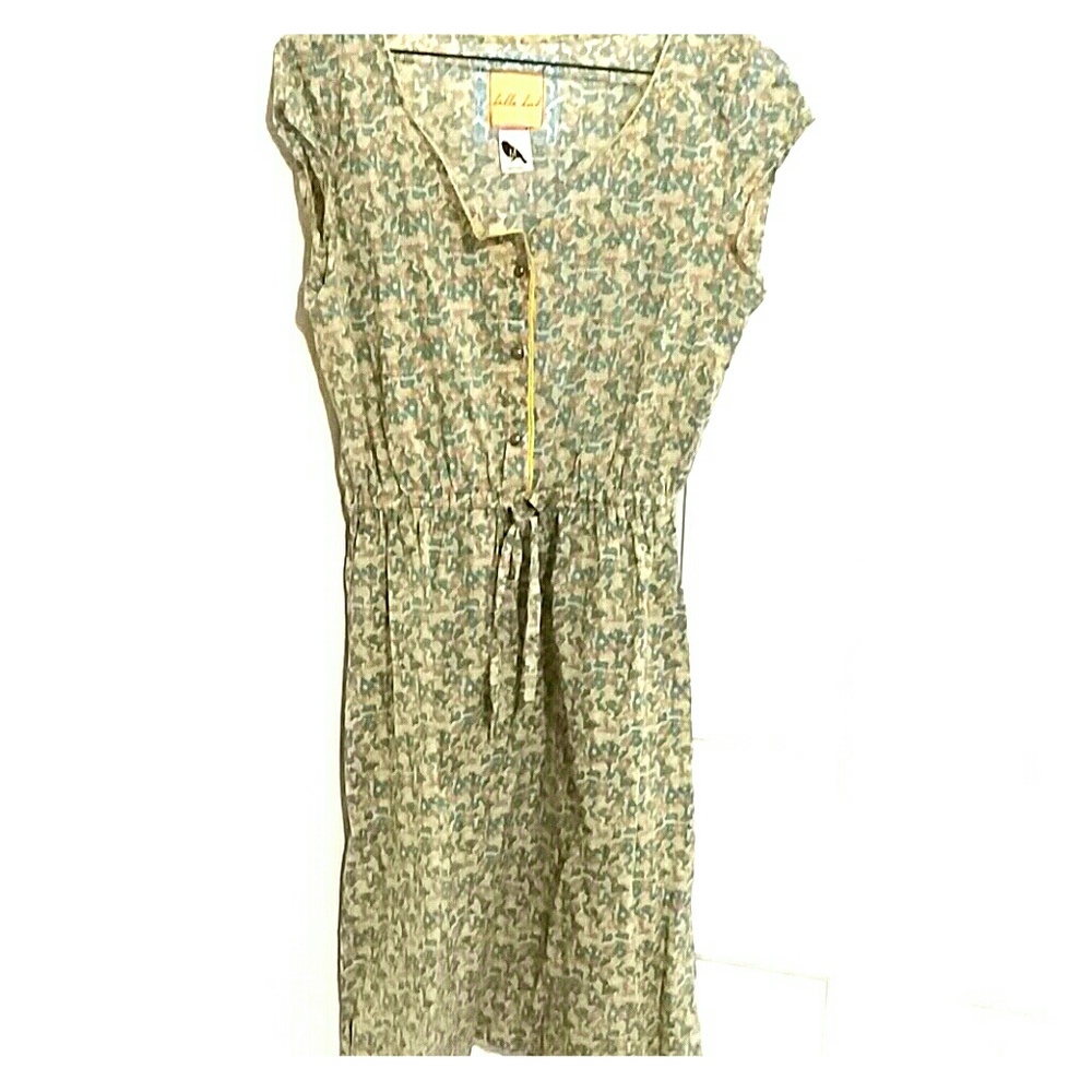 Mustard and teal fall dress