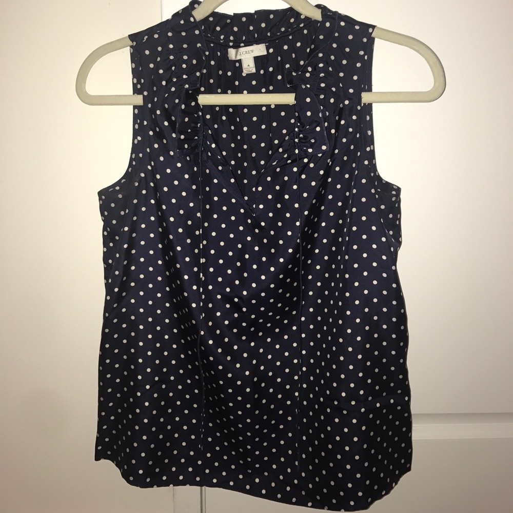 Jcrew silk navy blue blouse