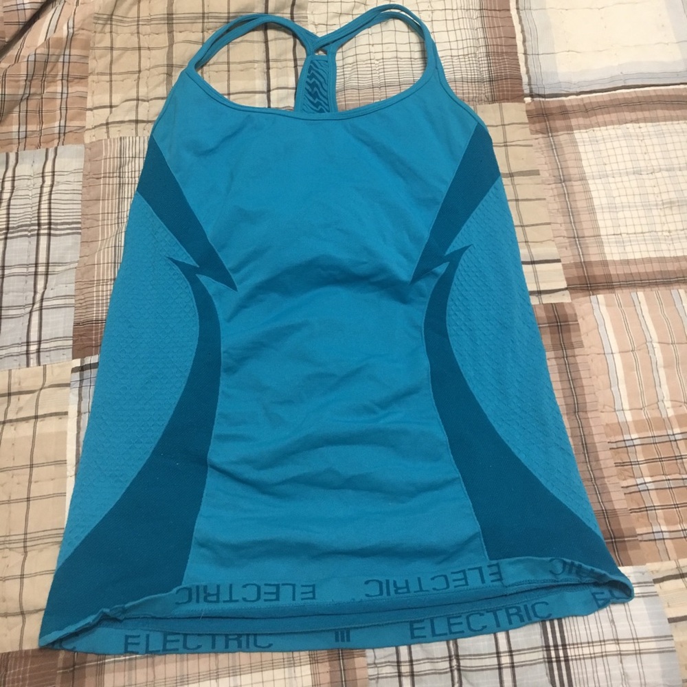 Electric Yoga blue built in bra tank