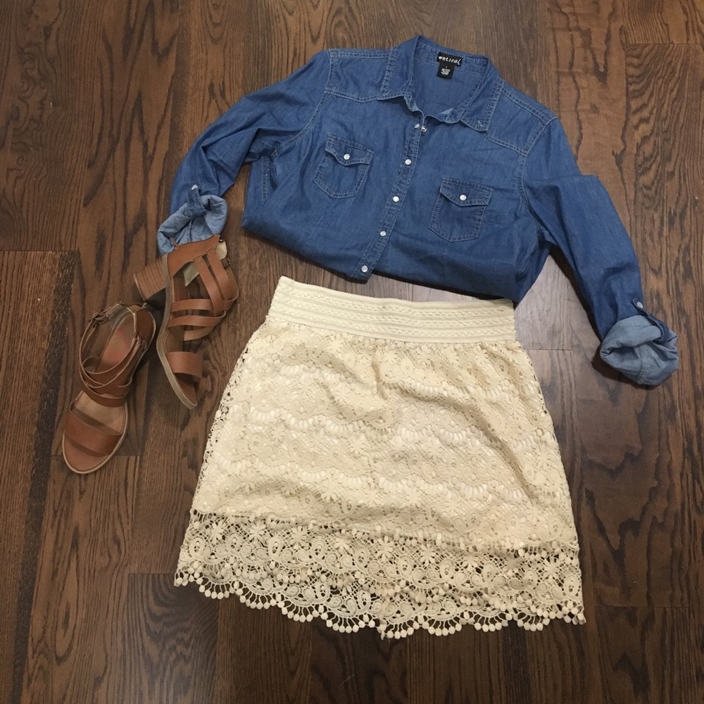 Beige Lace Skirt