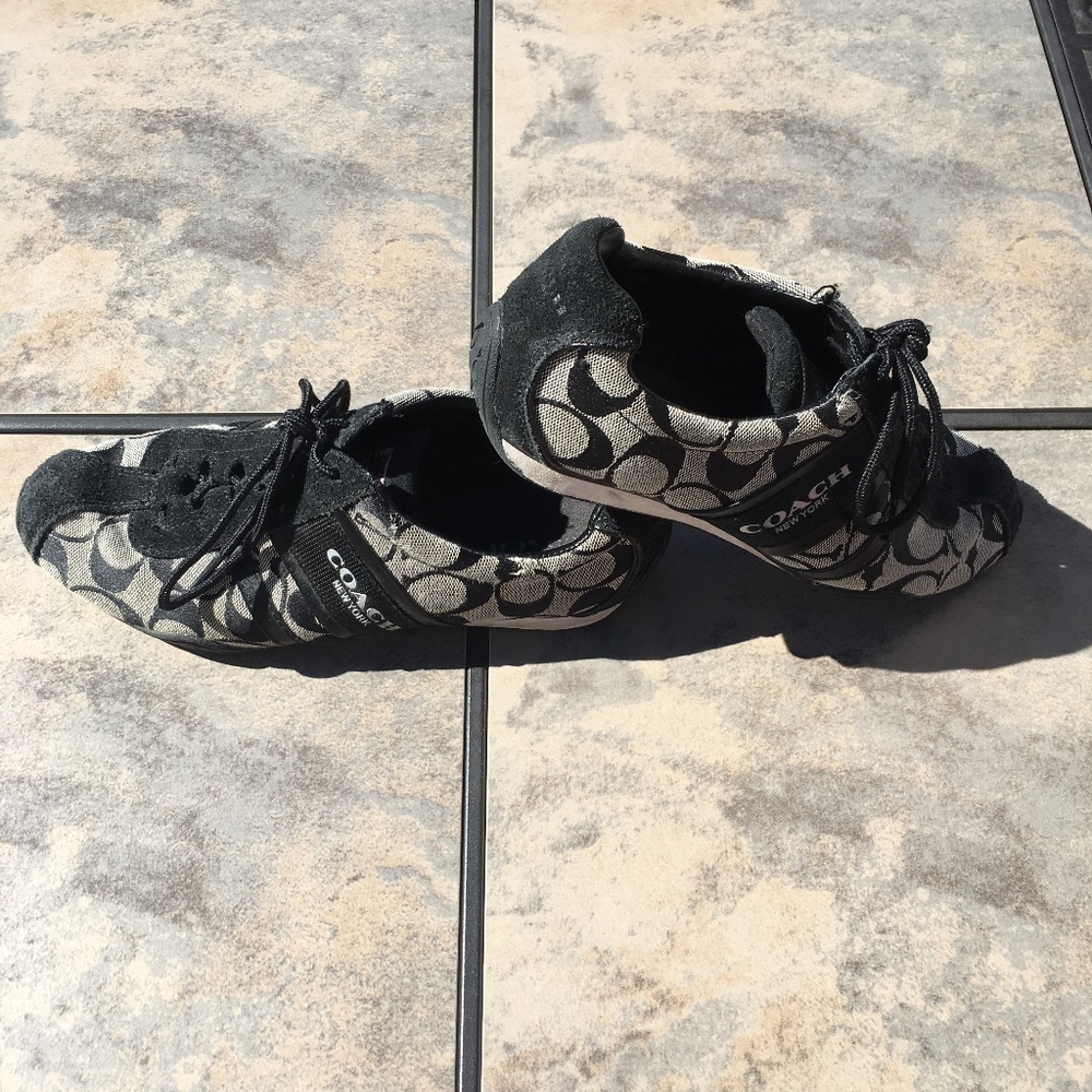 COACH Sneakers Remonna Black Gray Size 7.5