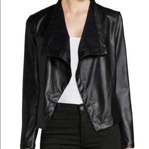 BB Dakota Drape Front Faux Leather Jacket