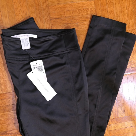 NWT DVF Sweetheart Cigarette Black Pants - Picture 1 of 5