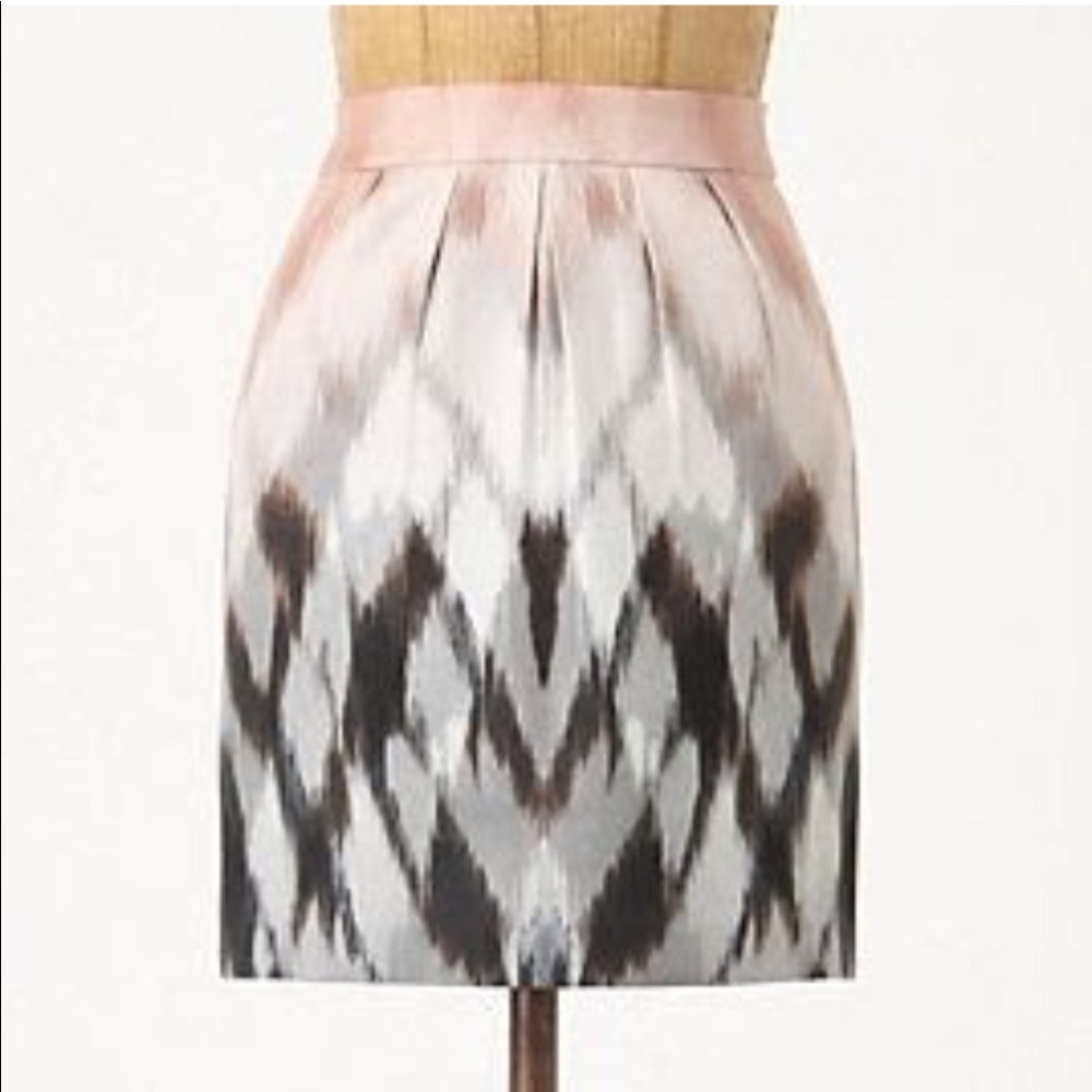 Anthropologie okay print Leifsdottir silk skirt