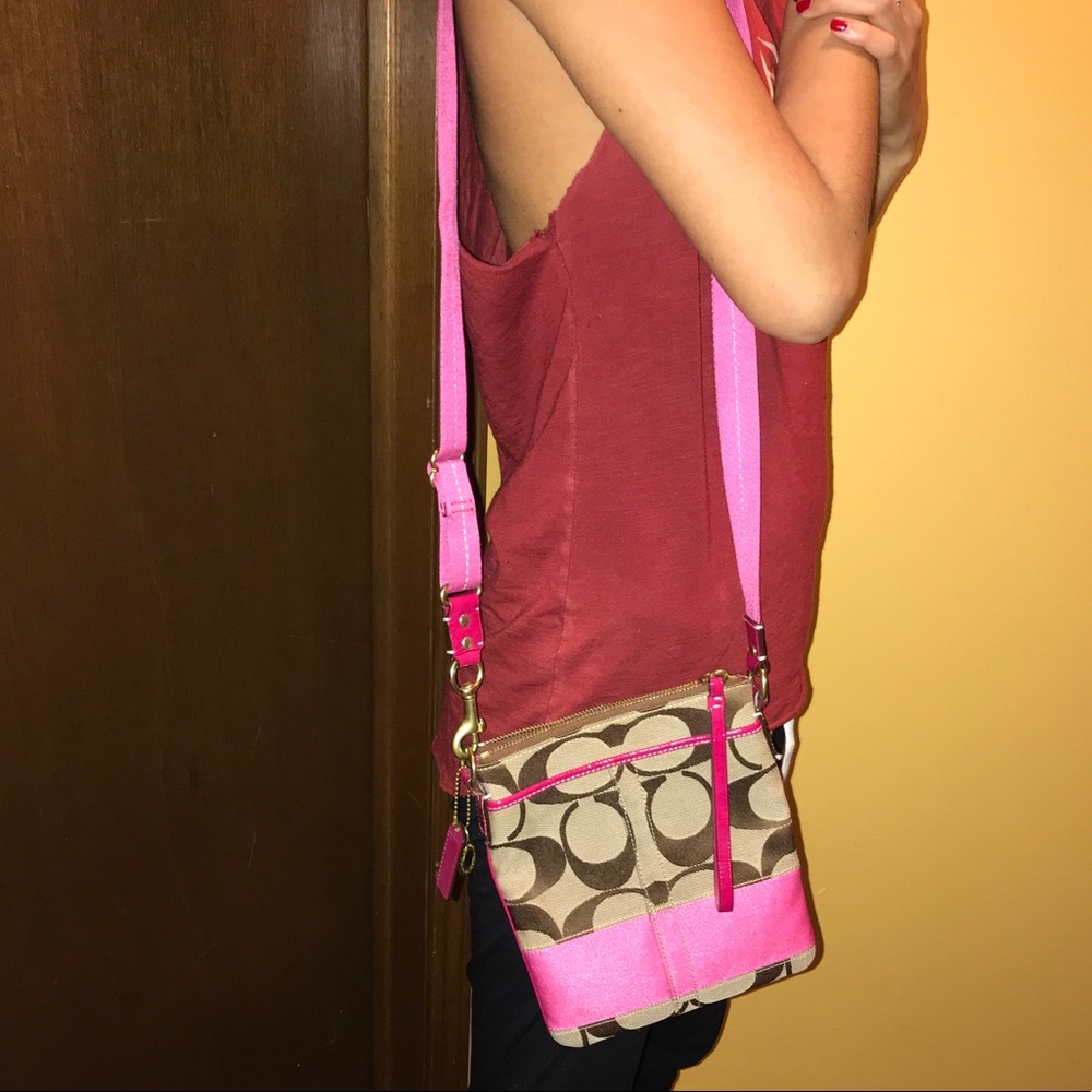 Pink coach cross body