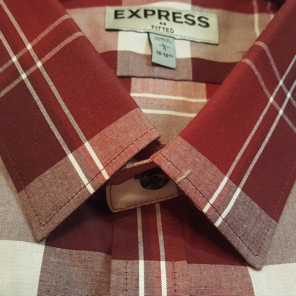 Men's Burgundy Long Sleeve Shirt by Express