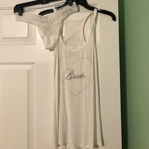 VS bridal tank and thong, size M NWT
