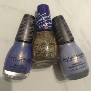 Set of 3, Sinful Colors nail polish.