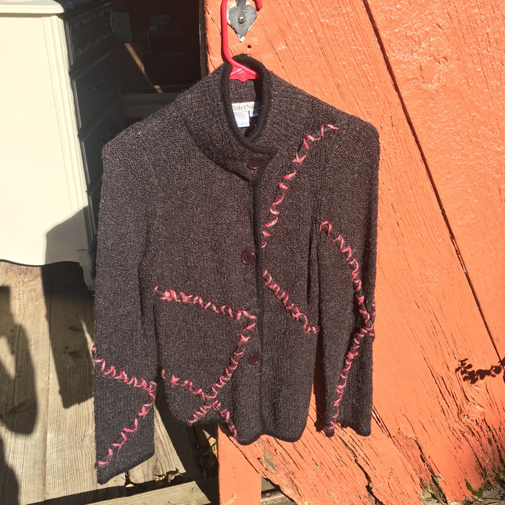 Silk sweater Gray and pink