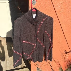 Silk sweater Gray and pink