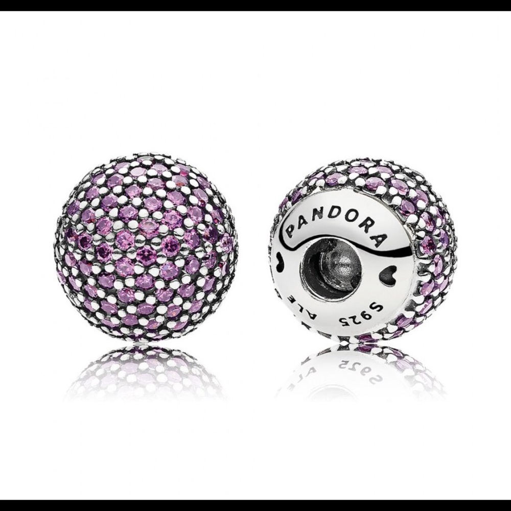 Pavé Open Bangle Caps, Fancy Purple CZ #796481CFP
