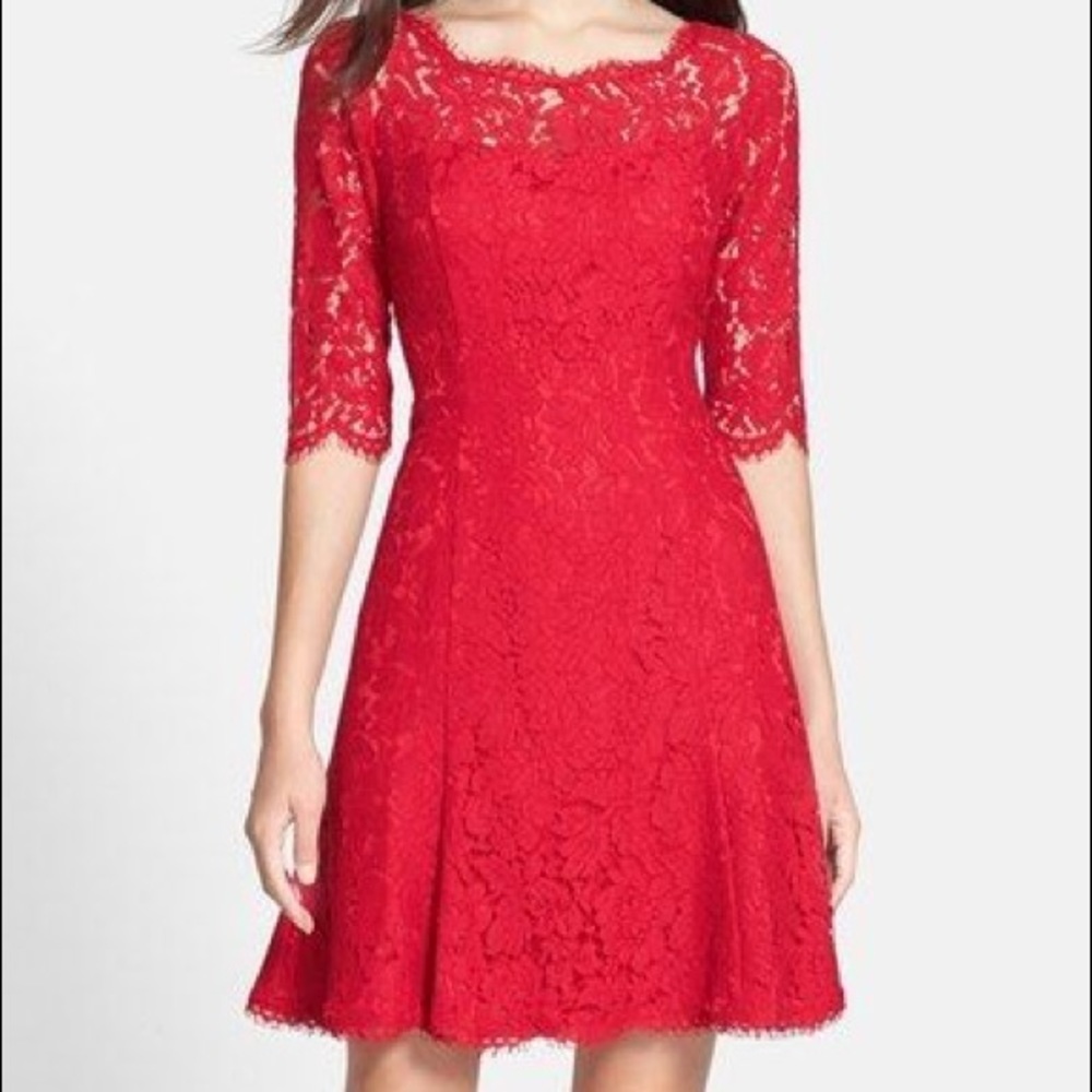 Eliza J red lace dress