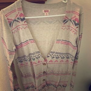 Beige V-neck Cardigan