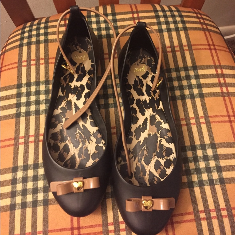 NWOT. Melissa flat shoes with strap and bow