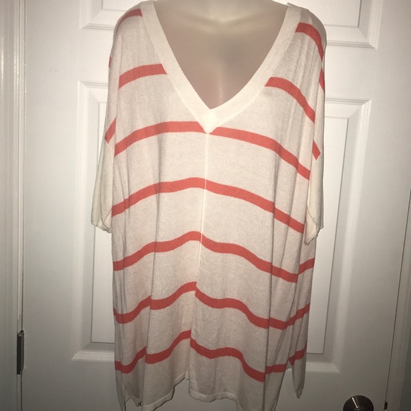 Lane Bryant Sweaters - 14/16 Oversized silk blend orange striped sweater