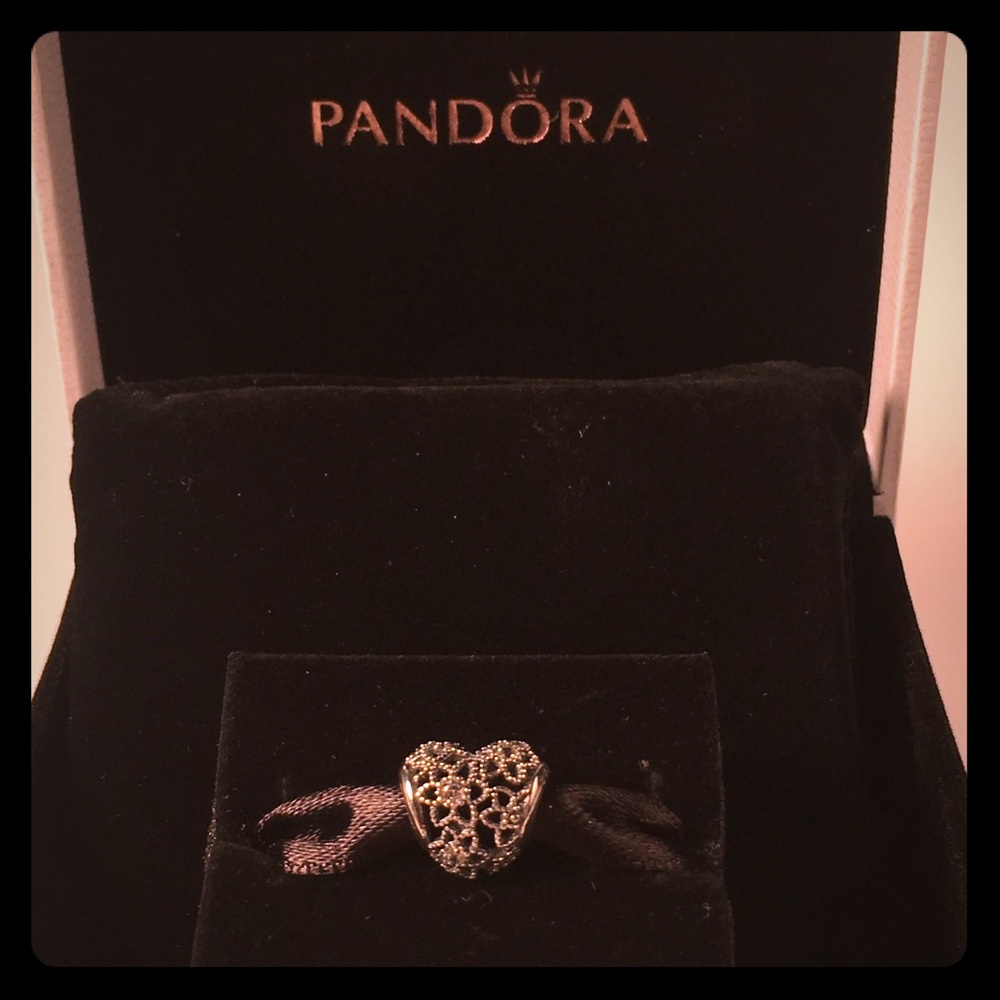 Blooming Heart Charm, Clear CZ Item #796264CZ