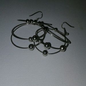 Silver beaded earrings
