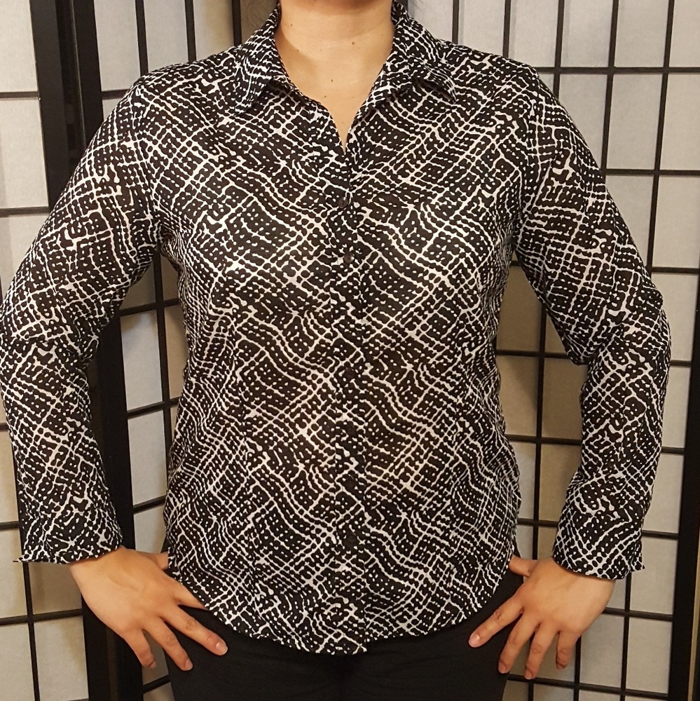 Coldwater Creek black & white top
