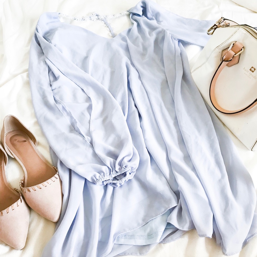 🌼 periwinkle low back daisy chain dress 🌼