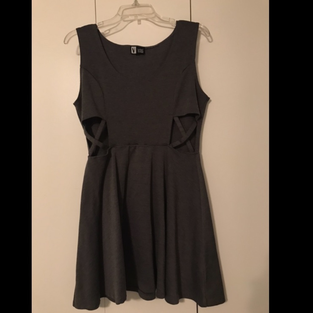 Dark gray dress with slits