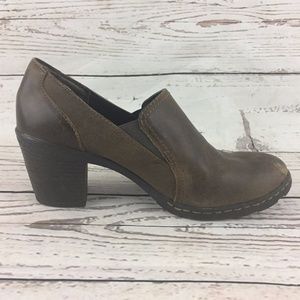 -Merona- Brown Booties Chunk Heel Slip On Shoe