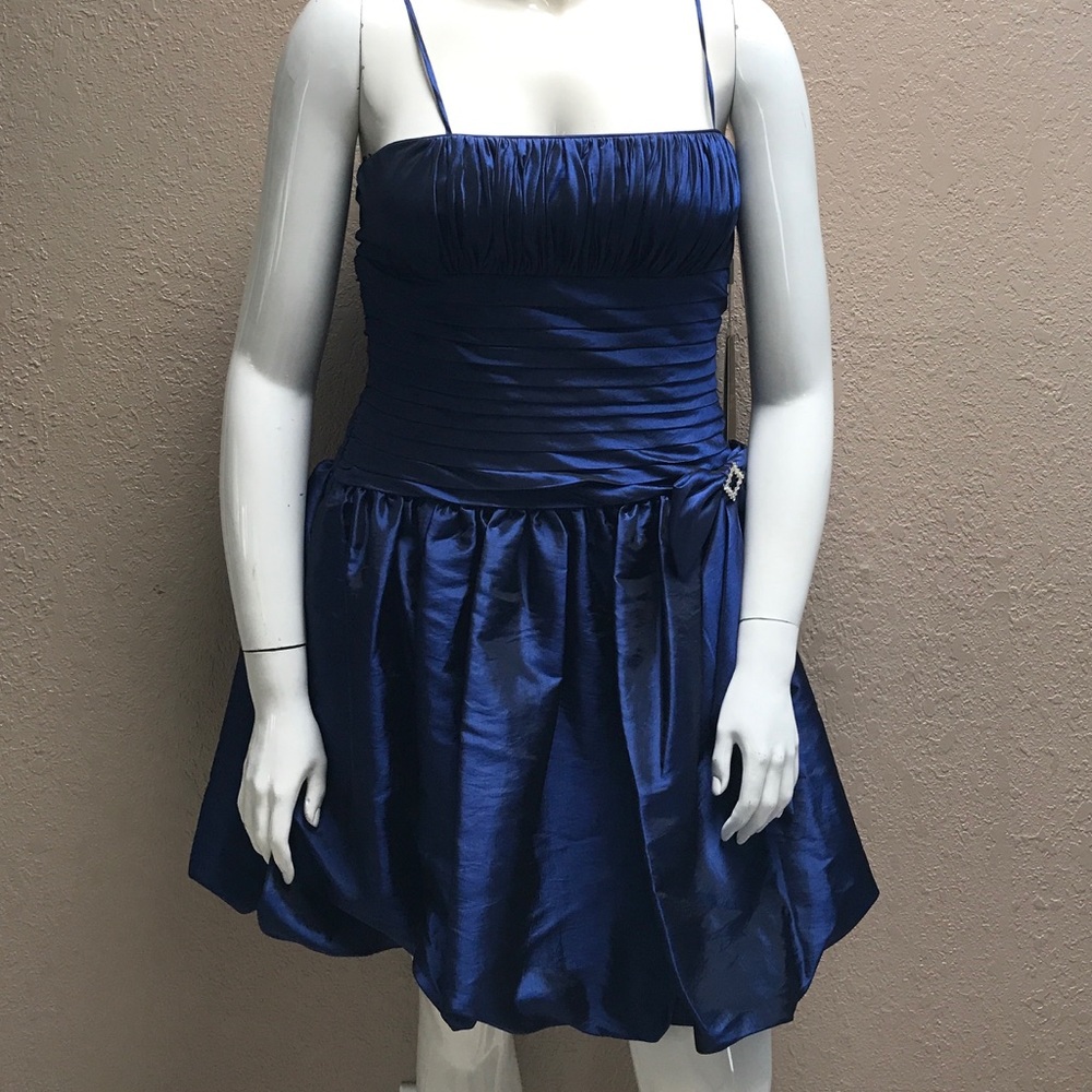 Blue Cocktail Dress Blue Extra Large Bubble Hem