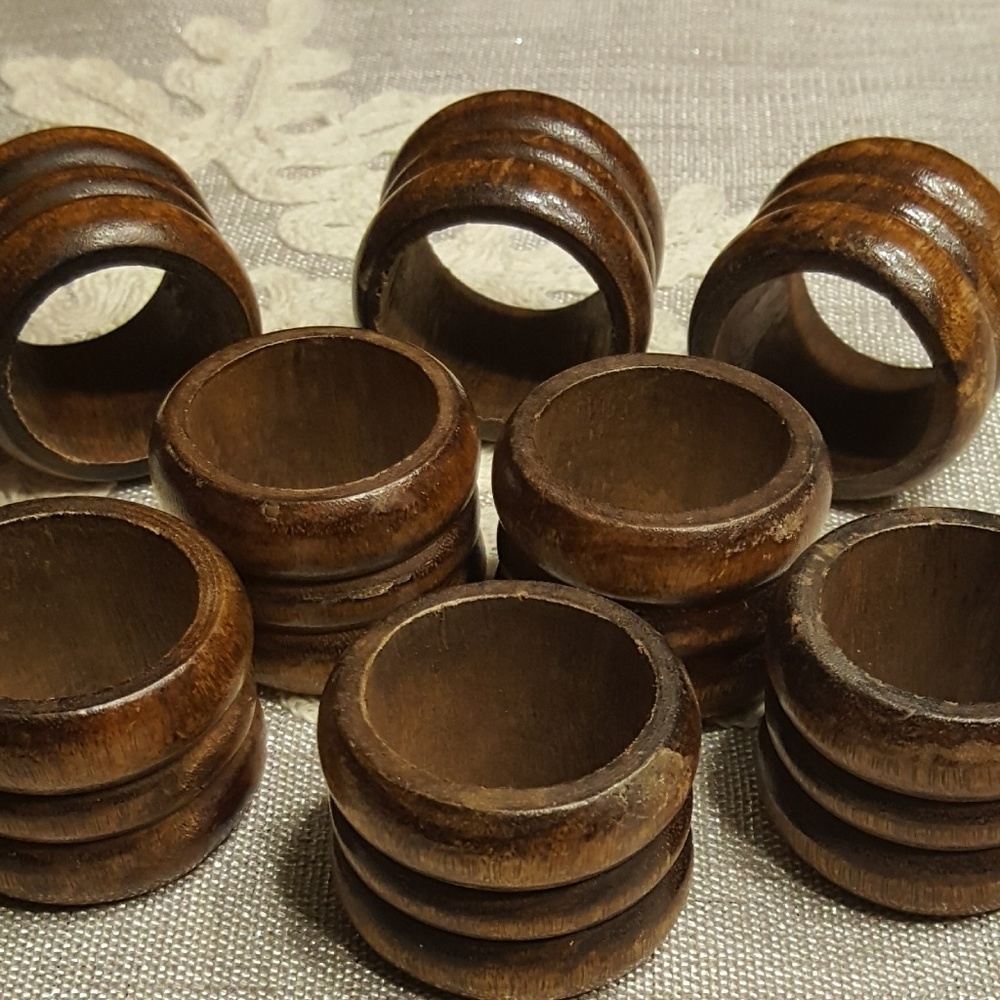 Round Antique Wooden Napkin Holders