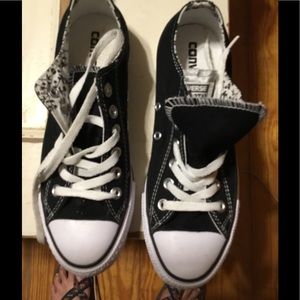 Converse all star low top black shoes