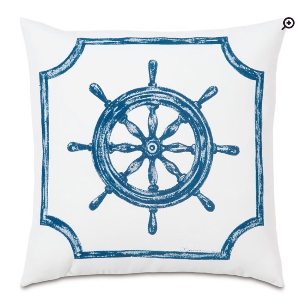 Eastern Accents Captain Wheel Outdoor Pillow case