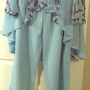 Pant suit jewel ankle length chiffon ..