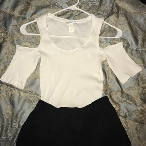 H&m ribbed cold shoulder top
