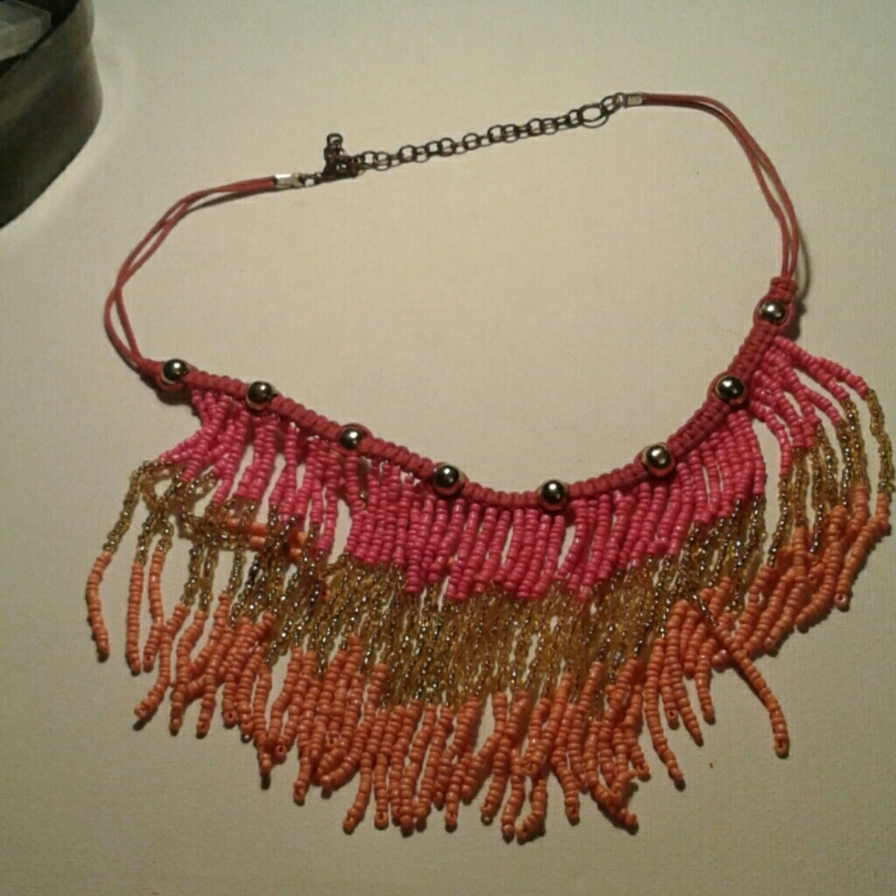 Pink beaded necklace