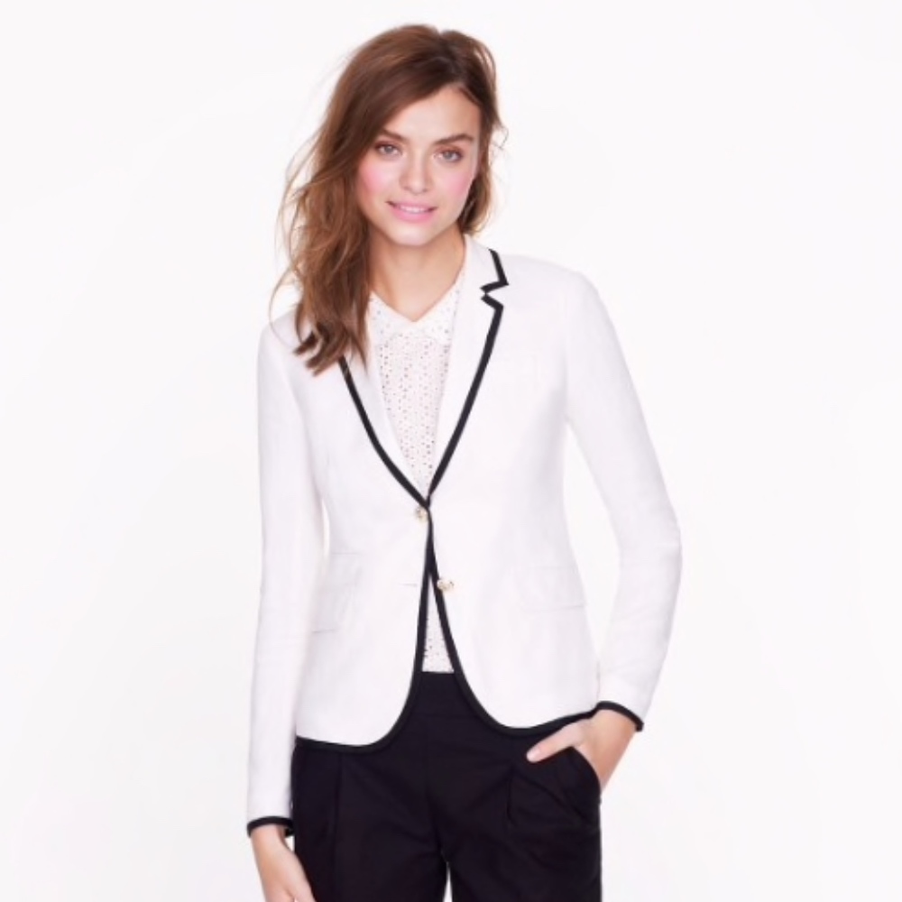 J. Crew Classic schoolboy blazer in tipped linen
