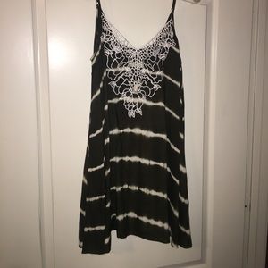 Olive Green and Cream with lace details