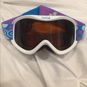 White Frame Orange Tint Bolle Snow Goggles