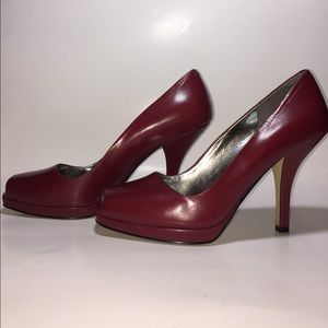 Marc Fisher red peep toe heels