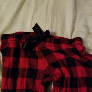 Red and black plaid pajama pants