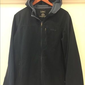 LL Bean full zip polartec performance navy blue