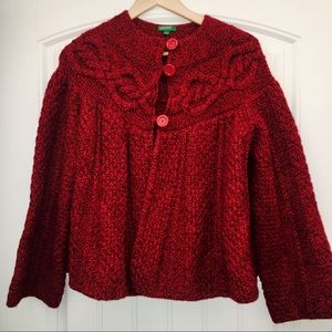 United Color of Benetton Knit Sweater Red/Blk M