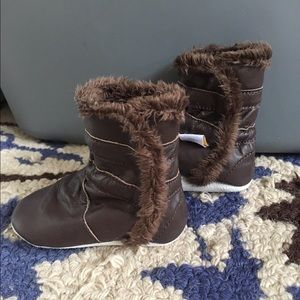 Chocolate brown ministar leather infant boots