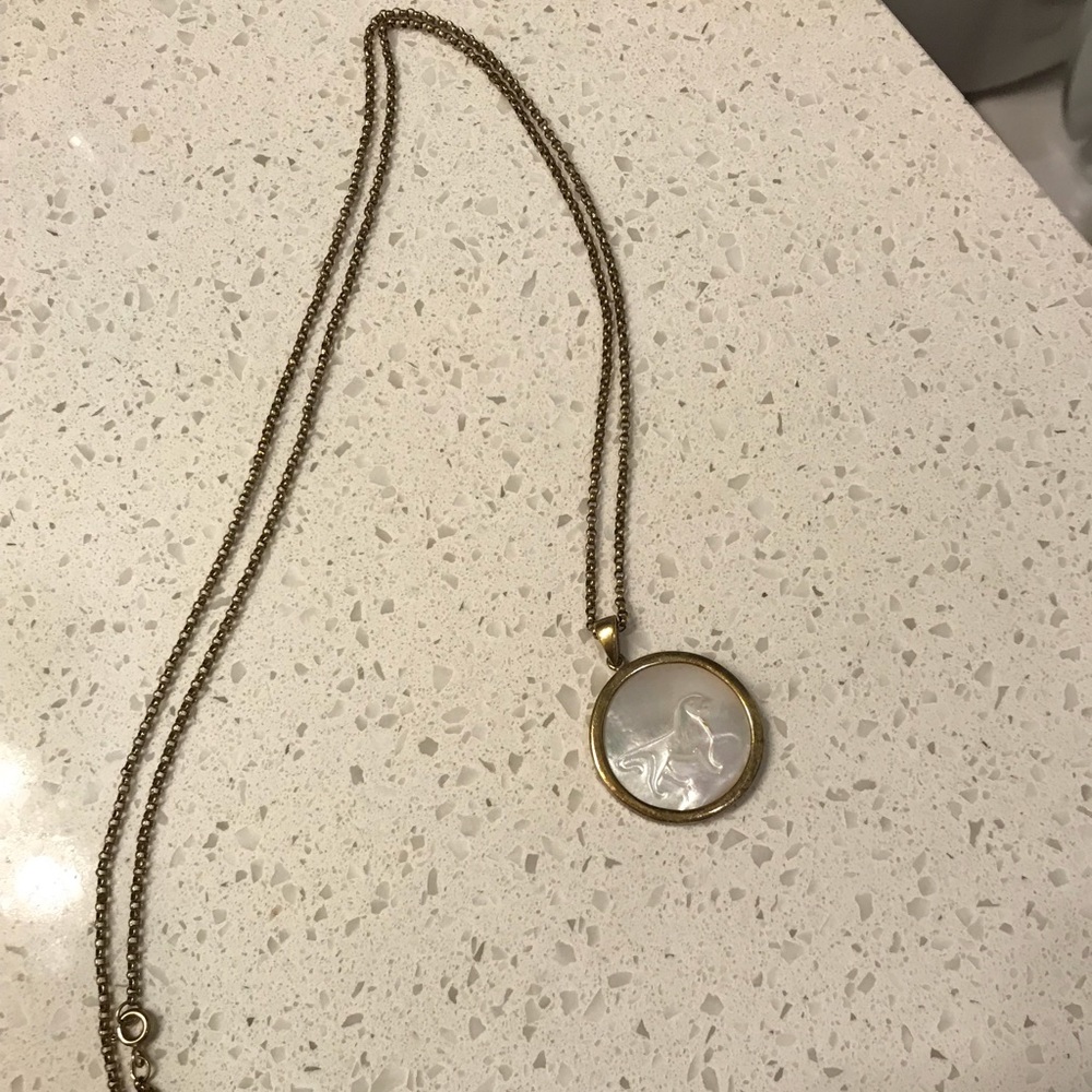 Long lion pendant necklace