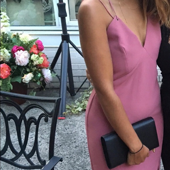 Topshop V-Neck Pink Midi Dress - Picture 1 of 5